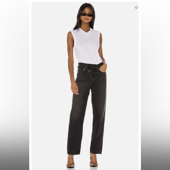 Agolde Crisscross denim in Savage black - Picture 2 of 10
